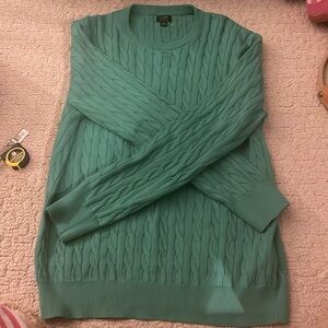 Brand new J.crew green cable sweater